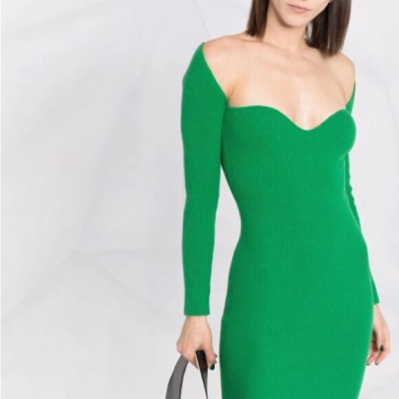 arch4 Cashmere Coco Midi Dress in Emerald Green XS - Picture 7 of 16
